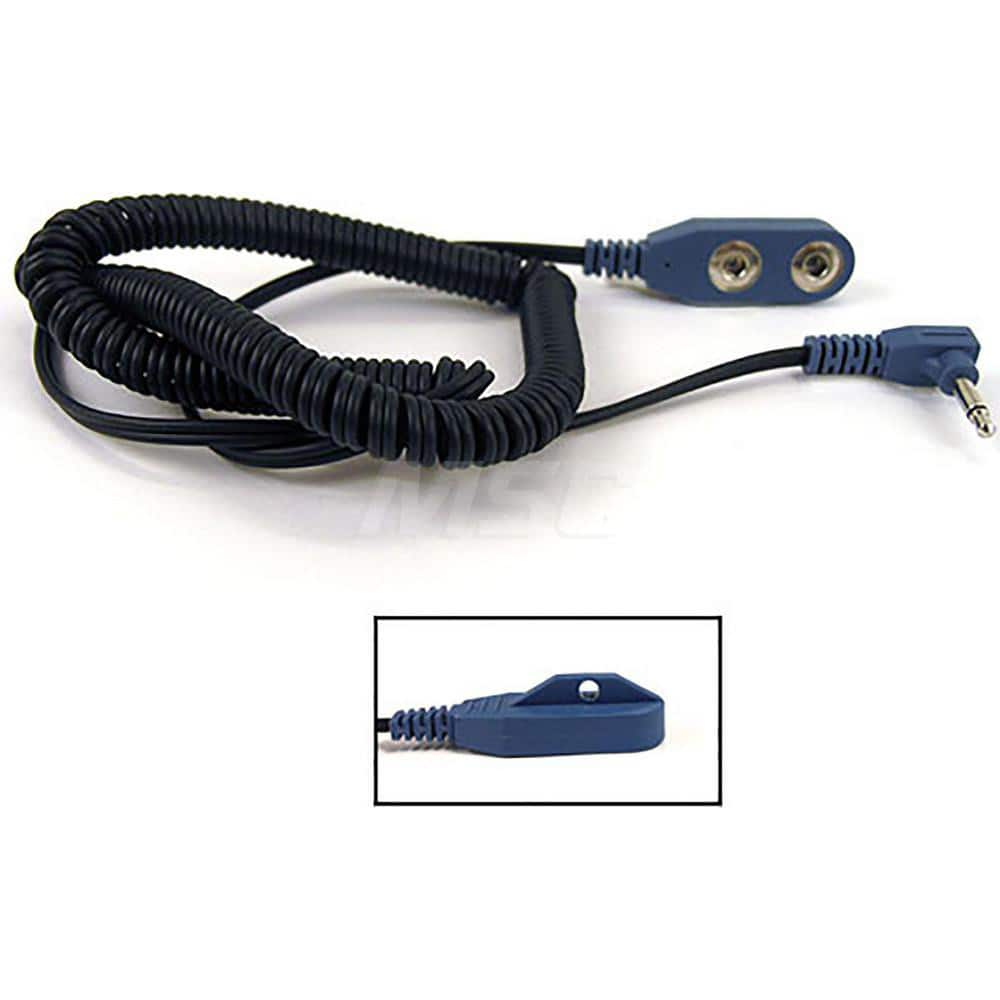 Grounding Cords; Anti-Static Equipment Compatibility: Grounding Cord; Grounding Wrist Strap; Cord Type: Coiled Cord; Number of Conductors: 2; Resistor: Yes; Cord Length: 20; Number Of Conductors: 2