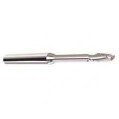 .075 Dia. - .113 LOC - 2" OAL - .010 C/R  2 FL Carbide End Mill with 1/4 Reach - Uncoated - Top Tool & Supply