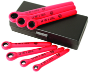 Insulated 7 Piece Metric Ratchet Wrench Set 8.0; 10.0; 12.0; 13.0; 14.0; 17.0; 19.0mm in Storage Case - Top Tool & Supply