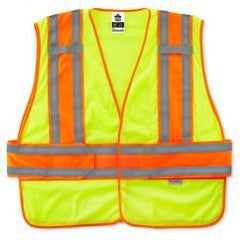 8240HL XL/2XL LIME 2-TONE VEST - Top Tool & Supply