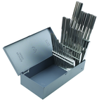 25 Piece-Range 1-13mm x 0.50mm-HSS-Bright Straight Shank/Straight Flute-Metal Index Chucking Reamers - Top Tool & Supply