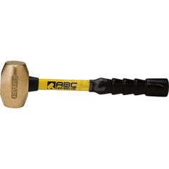 4 lb Brass Striking Hammer, Non-Sparking, Non-Marring 1-3/4 ™ Face Diam, 3-3/4 ™ Head Length, 14 ™ OAL, 12 ™ Fiberglass Handle, Double Faced 1-3/4″ Face Diam, 3-3/4″ Head Length, 14″ OAL, 12″ Fiberglass Handle