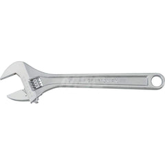 Adjustable Wrench: 12″ OAL Steel, Polished Chrome Finish