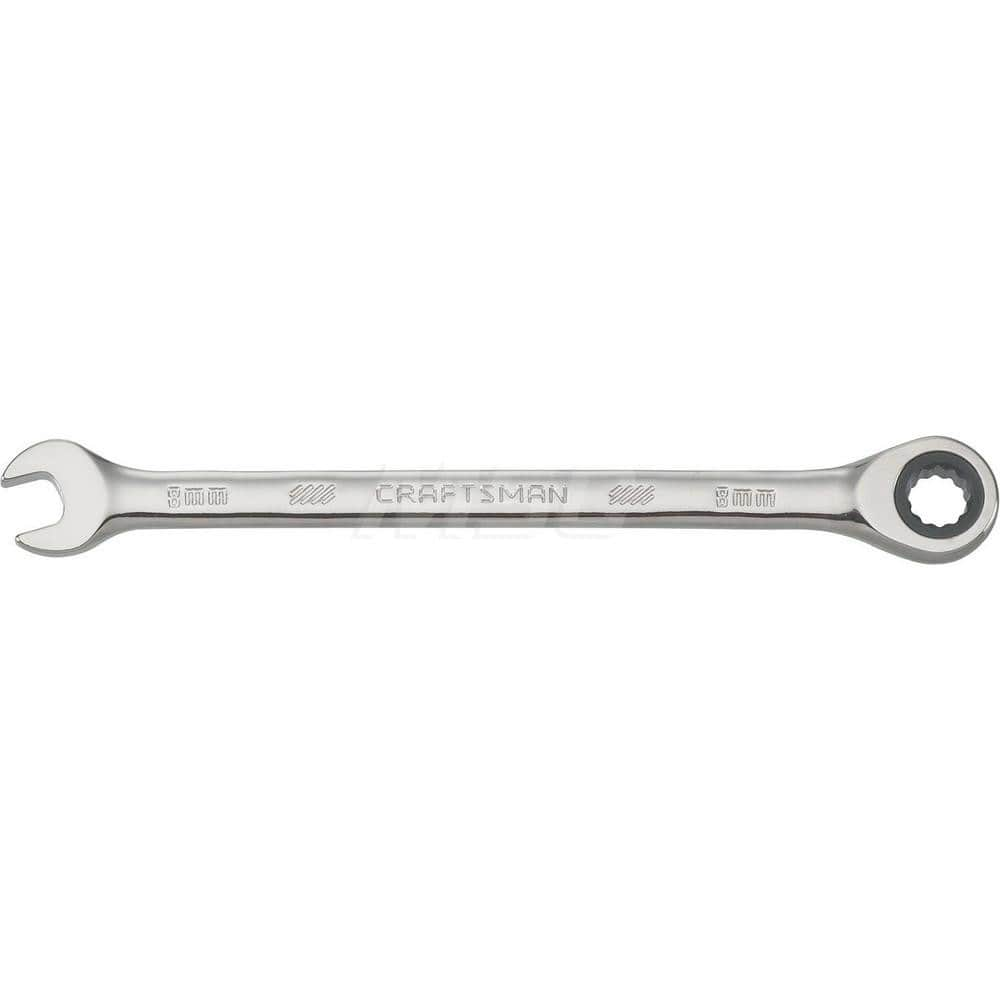 Combination Wrench: Steel, Polished Chrome-Plated