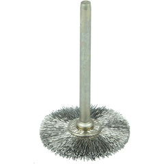 1″ Miniature Wire Wheel, .005″ Stainless Steel Fill, 1/8″ Stem - Top Tool & Supply