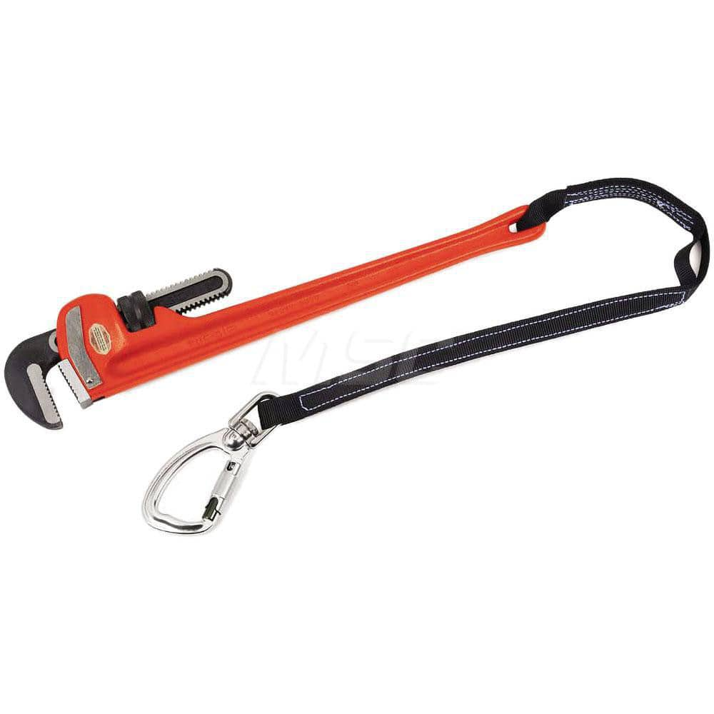 Tethered Pipe Wrench: 36″ OAL, Cast Iron 5″ Max Pipe Capacity