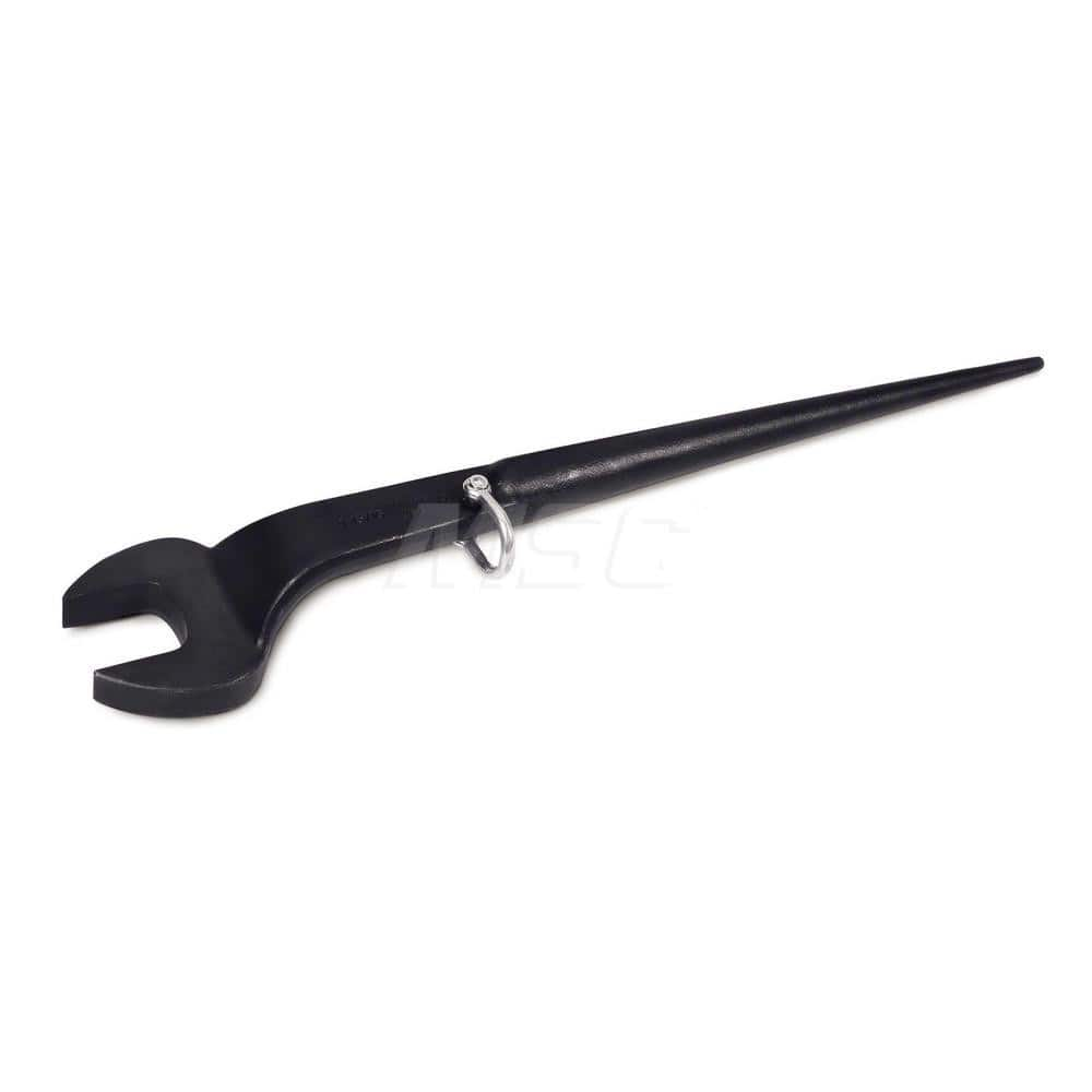 Tethered & Spud Handle Open End Wrench: Open End Head, 1-5/8″ 21-1/16″ OAL, Steel, Black Matte & Black Oxide Finish