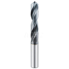 Screw Machine Length Drill Bit: 0.159″ Dia, 135 °, Solid Carbide Ti-NAMITE-A Finish, Right Hand Cut, Spiral Flute, Straight-Cylindrical Shank, Series 143M