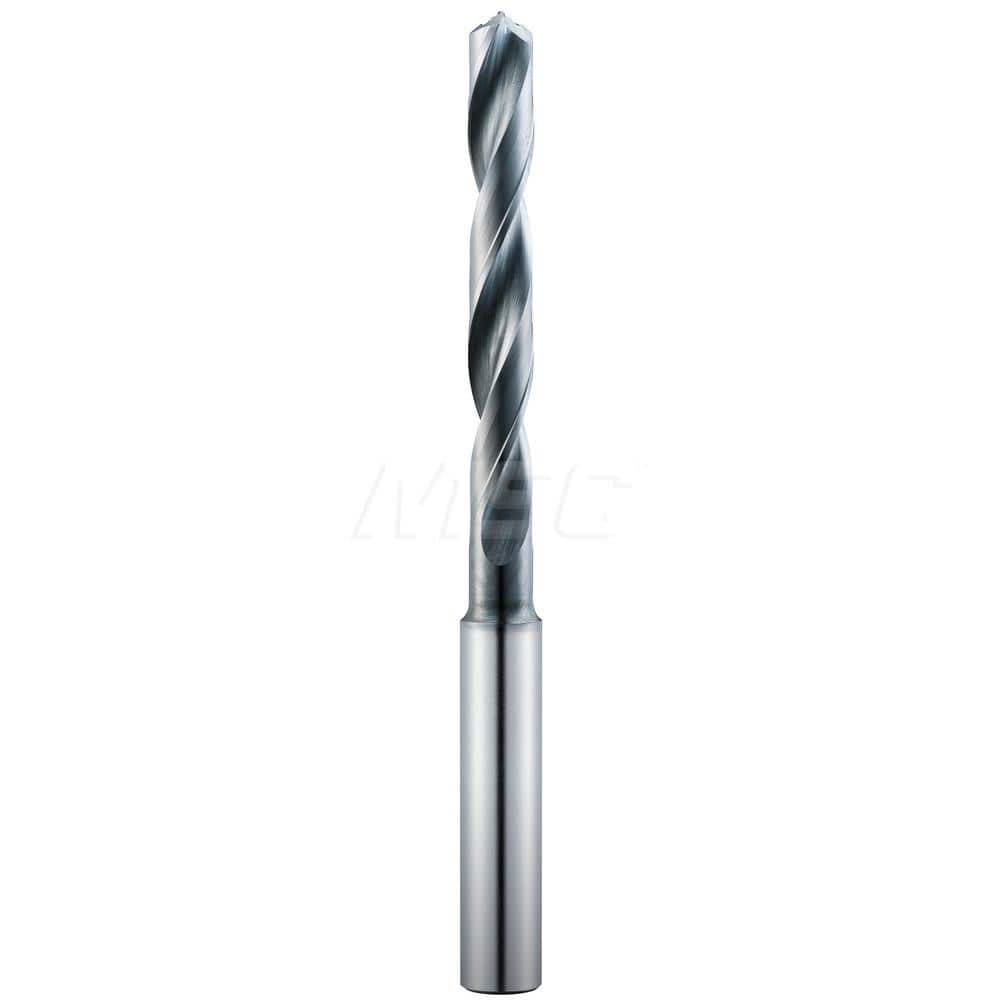 Jobber Length Drill Bit: 0.2638″ Dia, 135 °, Solid Carbide Ti-NAMITE-A Finish, 3.5827″ OAL, Right Hand Cut, Spiral Flute, Straight-Cylindrical Shank, Series 143M