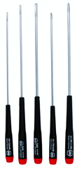 5 Piece - Precision Long Slotted & Phillips Screwdriver Set - #26192 - Includes: Slotted 2.5 - 4.0mm Phillips #0 - 1 - Top Tool & Supply