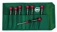 7 Piece - 1/16 - 5/32" - Pico Finish Precision Ball End Hex Inch Screwdriver Set in Canvas Pouch - Top Tool & Supply