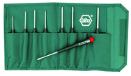 8 Piece - .050 - 5/32" - Precision Ball End Hex Inch Screwdriver Set in Canvas Pouch - Top Tool & Supply