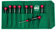 8 Piece - T5; T6; T7; T8 x 40mm; T9; T10 x 50mm; T15; T20 x 60mm - PicoFinish Precision Torx Screwdriver Set in Canvas Pouch - Top Tool & Supply