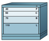 Desk-Standard Cabinet - 4 Drawers - 30 x 28-1/4 x 26-7/8" - Multiple Drawer Access - Top Tool & Supply