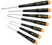 7 Piece - Precision ESD Safe Screwdriver Set - #27390 - Includes: Slotted 1.5 - 3.5 Phillips #00; 0; 1 - Top Tool & Supply