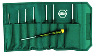 8 Piece - .050; 1/16; 5/64; 3/32; 7/64; 1/8; 9/64; 5/32" - Precision ESD Safe Hex Inch Screwdriver Set in Canvas Pouch - Top Tool & Supply