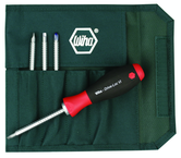 5 Piece - Drive-Loc VI Interchangeable Set - #28194 - Includes: Square # 1 # 2; Slotted 3.5 x 4.5; 5.5 x 6.5; Phillips #1 #2 - Canvas Pouch - Top Tool & Supply