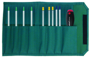 10 Piece - Drive-Loc VI Interchangeable Set - #28199 - Includes: Torx® T6 x T8; T7 x T9; T10 x T15; T20 x T25; Slotted 4.0; 6.0; Phillips #1 #2; Hex 3/32 x 7/64; 1/8 x 9/64; 5/32 x 3/16 - Canvas Pouch - Top Tool & Supply