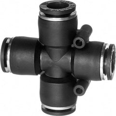 Value Collection - 3/8" OD, Nylon Push-to-Connect Union Cross - 150 Max psi, Black - Top Tool & Supply