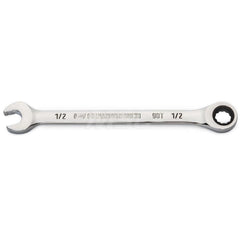 GEARWRENCH - Combination Wrenches; Type: Combination Wrench ; Tool Type: Ratcheting ; Size (Inch): 1/2 ; Number of Points: 12 ; Finish/Coating: Full Polish Chrome ; Material: Alloy Steel - Exact Industrial Supply