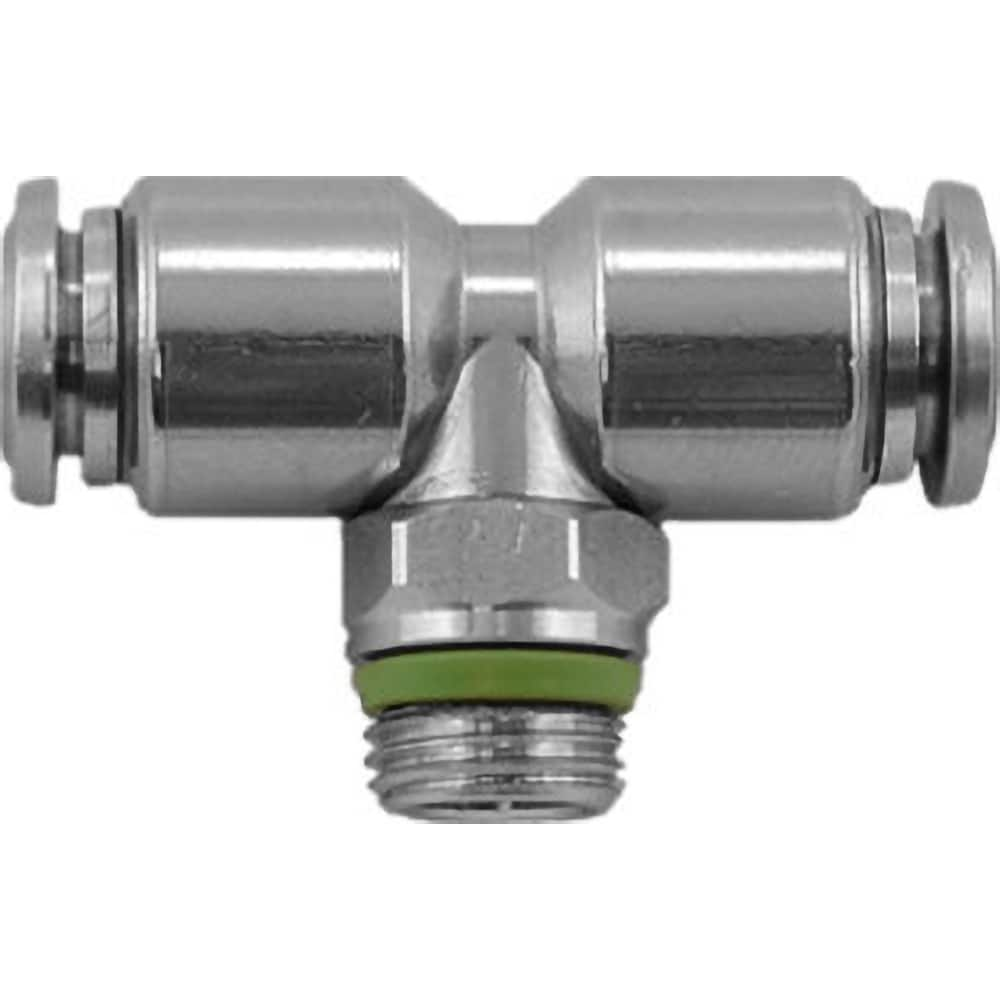 Push-to-Connect Tube Fitting: 1/4″ Thread Stainless Steel, 290 psi