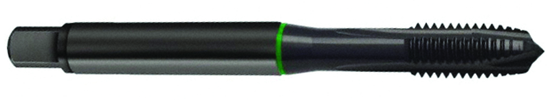 3/8-16 Dia. - 2B - 3 FL - Cobalt Plug Green Ring Tap - Blk-Ox FORM-B DIN 374 - Top Tool & Supply