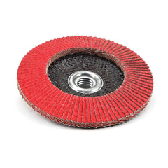 Superior Abrasives - Flap Discs; Abrasive Type: Coated ; Flap Disc Type: Type 29 ; Disc Diameter (Inch): 4-1/2 ; Abrasive Material: Ceramic ; Grit: 40 ; Attaching System: Arbor - Exact Industrial Supply