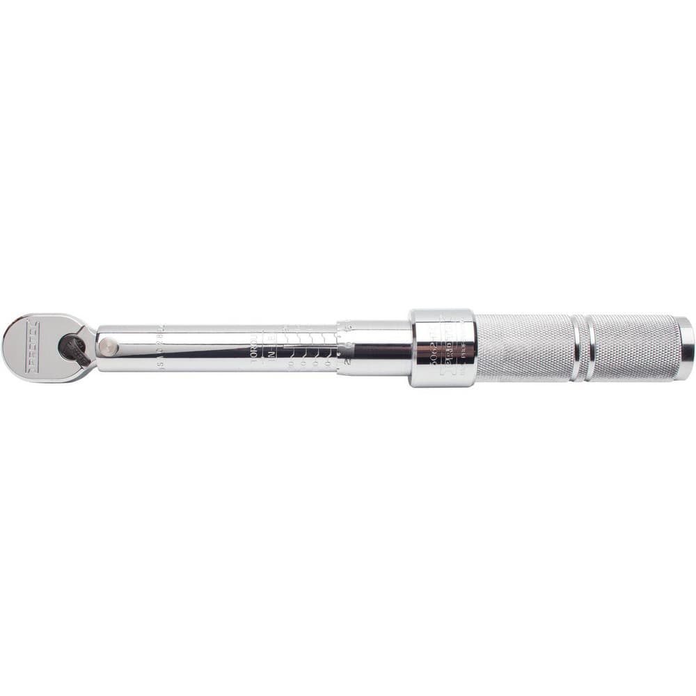 Micrometer Torque Wrench: 0.25″ Socket Drive, Inch Pound 40 to 200 Nm, Ratcheting, 11-3/8'' OAL