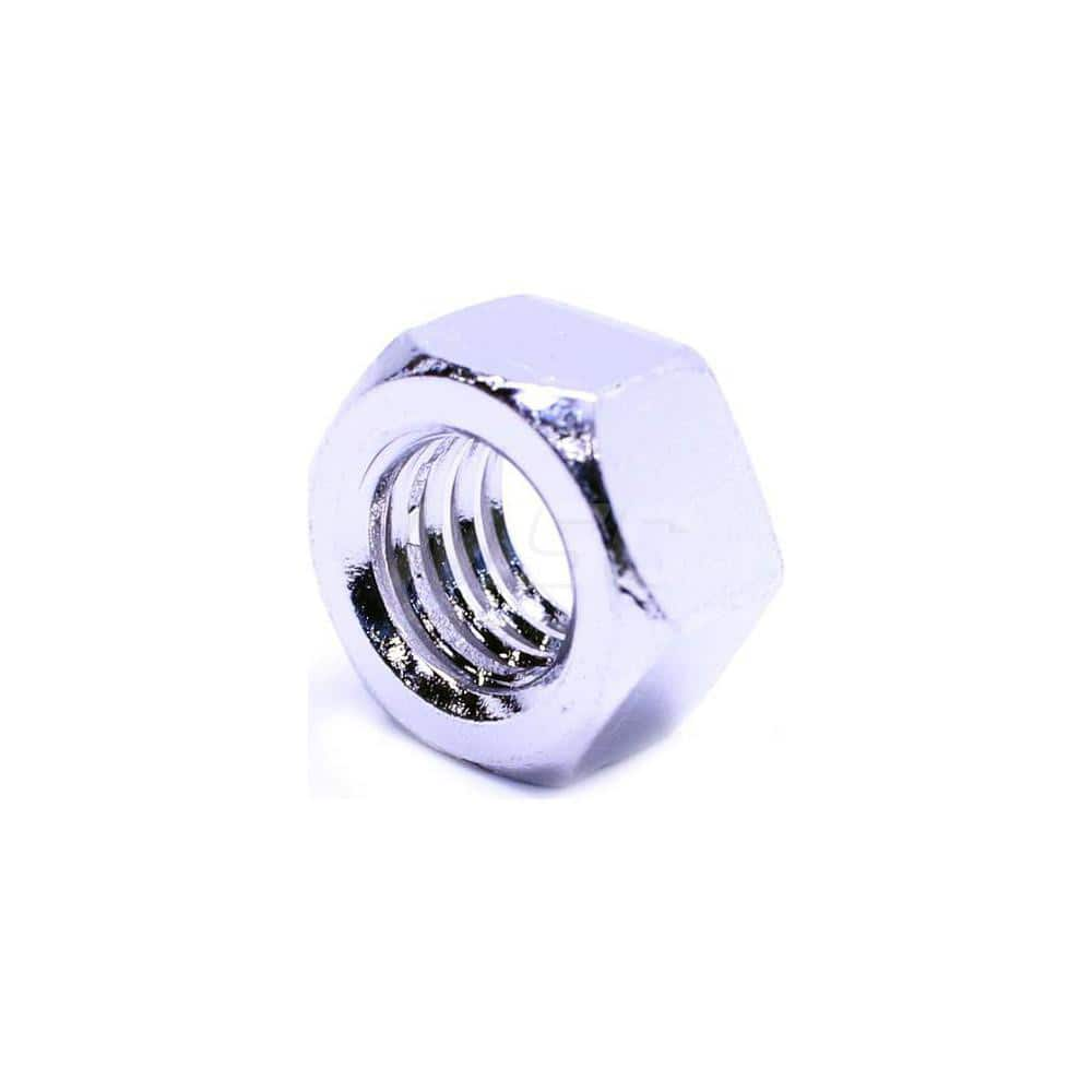 Hex Nut: Grade 18-8 Stainless Steel, NL-19 Finish Right Hand Thread, 9/16″ Across Flats, 2B, ANSI B18.2.2