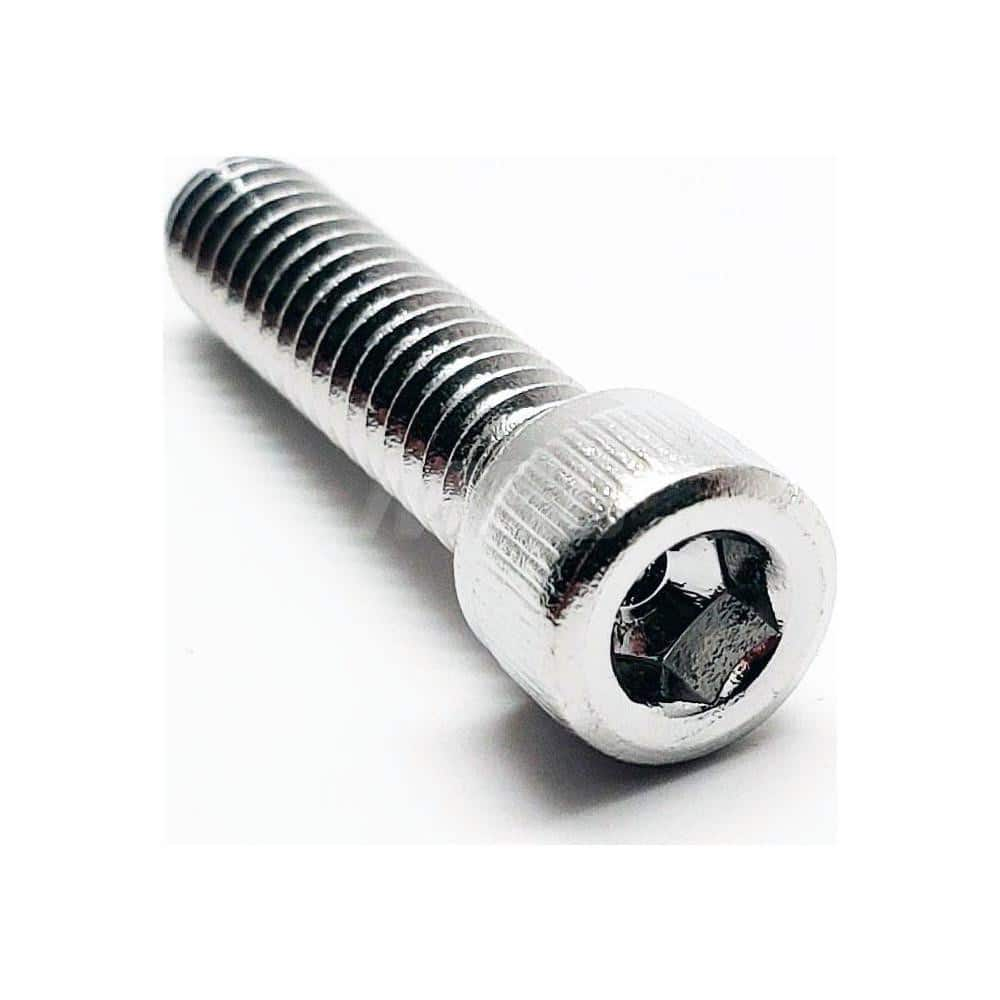 Socket Cap Screw: M8 x 1.25 Thread, DIN 912, 6 mm Drive 20 mm Thread Length, Stainless Steel, NL-19