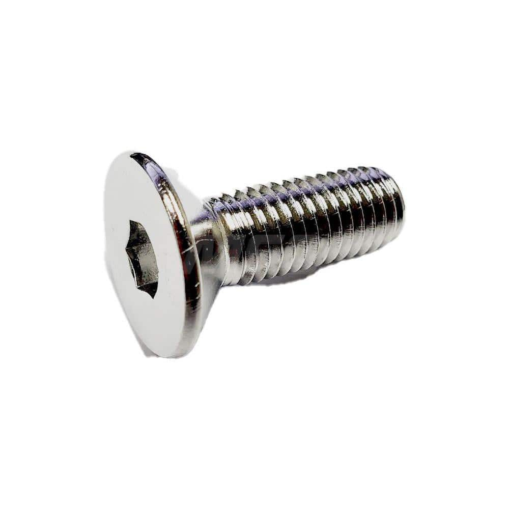 Flat Socket Cap Screw: 3/8-16 x 2″ Long, 18-8 Stainless Steel, NL-19 Finish Hex Socket