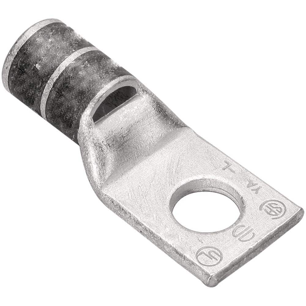 Burndy - Ring Terminals; Terminal Type: Rectangle ; Insulation Type: NonInsulated ; Connection Type: Compression ; Compatible Wire Size (AWG): 2 (Flex) ; Stud Size (Inch): 1/4 ; Color: Brown - Exact Industrial Supply