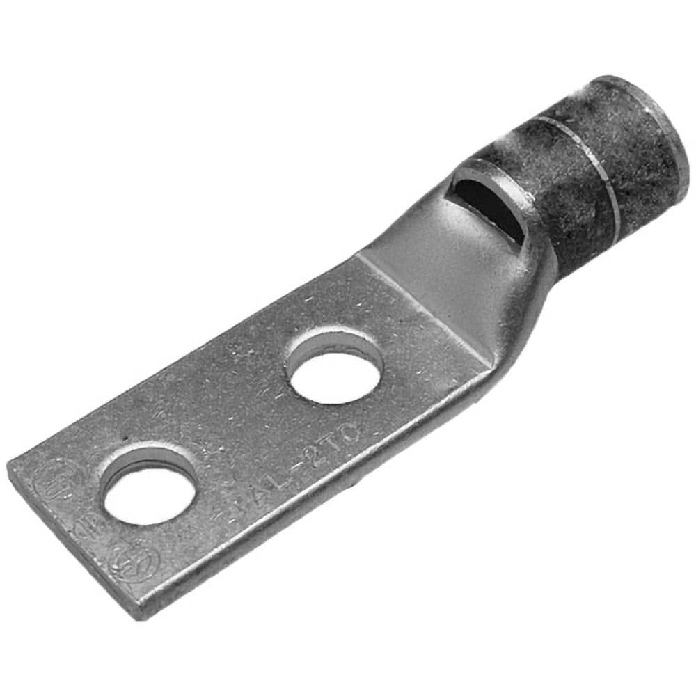 Burndy - Ring Terminals; Terminal Type: Rectangle ; Insulation Type: NonInsulated ; Connection Type: Compression ; Compatible Wire Size (AWG): 6 ; Stud Size (Inch): 1/4 ; Color: Blue - Exact Industrial Supply