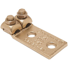 Burndy - Ring Terminals; Terminal Type: Rectangle ; Insulation Type: NonInsulated ; Connection Type: Lug ; Compatible Wire Size (AWG): 3/0-4/0 (Strand) ; Stud Size (Inch): 1/2 ; Color: Copper - Exact Industrial Supply