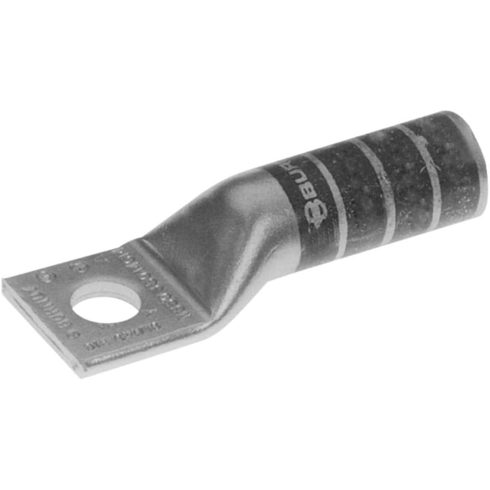 Burndy - Ring Terminals; Terminal Type: Rectangle ; Insulation Type: NonInsulated ; Connection Type: Compression ; Compatible Wire Size (AWG): 4 ; Stud Size (Inch): 3/8 ; Color: Gray - Exact Industrial Supply