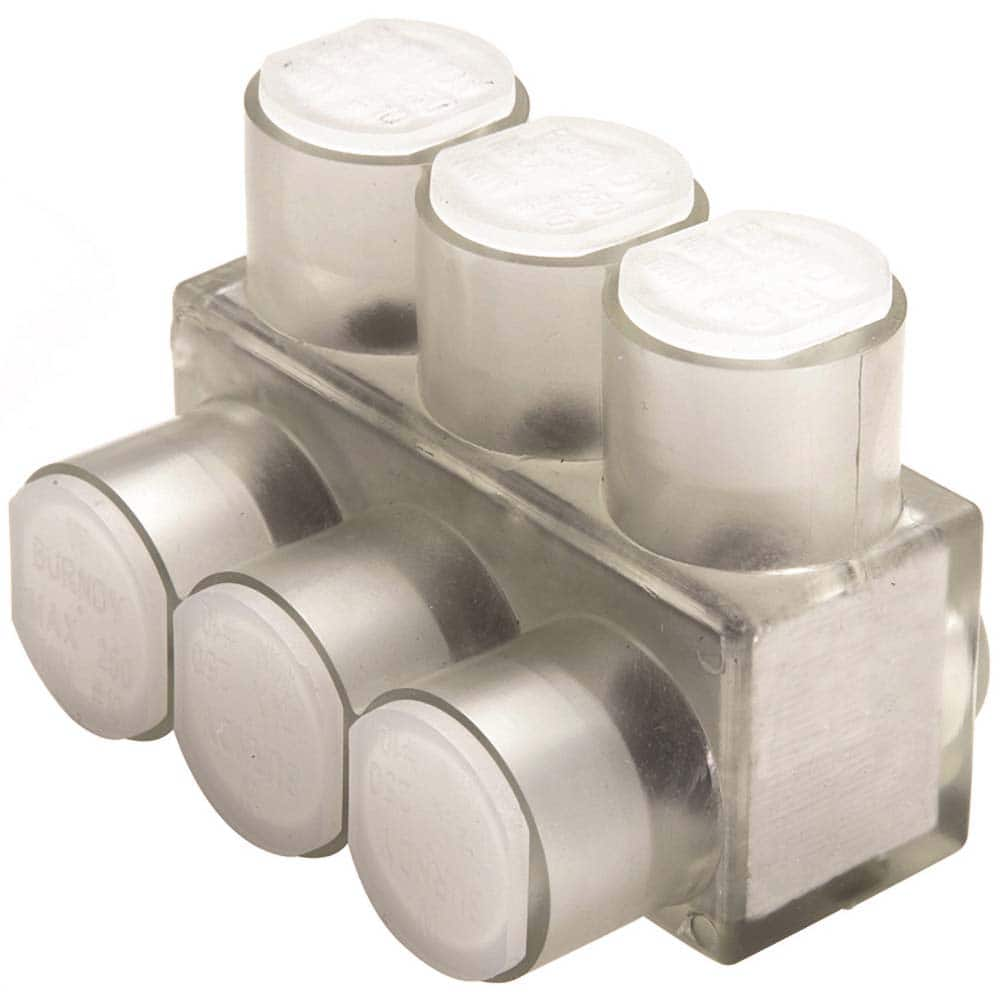 Burndy - Split Bolt Connectors; Connector Material: Aluminum ; Maximum Compatible Wire Size (AWG): 4/0 ; Maximum Compatible Wire Size (kcmil): 250 ; Minimum Compatible Wire Size (AWG): 10 ; Minimum Compatible Wire Size (kcmil): 250 ; Compatible Wire Type - Exact Industrial Supply