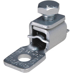 Burndy - Ring Terminals; Terminal Type: Rectangle ; Insulation Type: NonInsulated ; Connection Type: Lug ; Compatible Wire Size (AWG): 4-1/0 (Strand) ; Stud Size (Inch): 5/16 ; Color: Tin - Exact Industrial Supply