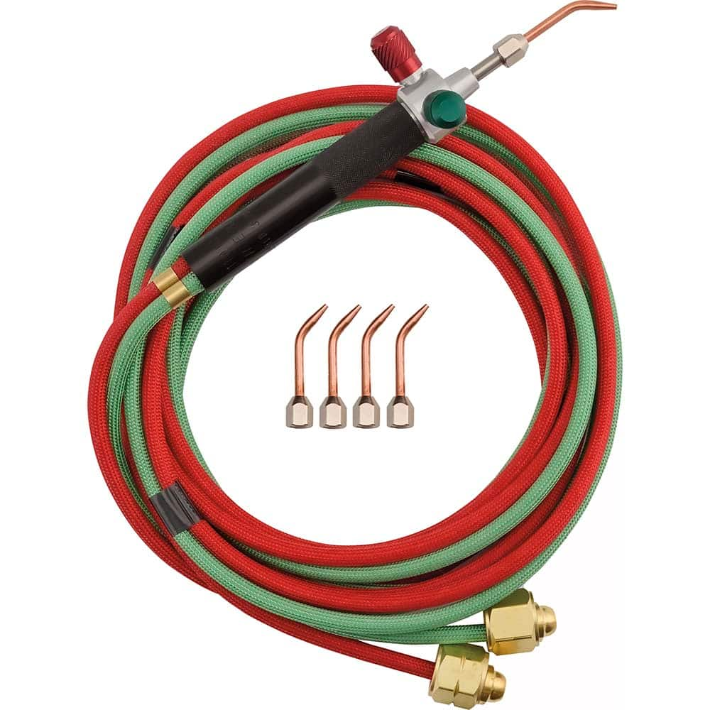 Propane & MAPP Torch Kits; Type: Oxy-Fuel Kit; Fuel Type: Propane; Natural Gas; Acetylene; Contents: Brazing/Heating Tips; Twin Hose; Australian Fittings; Hose Length (Feet): 8.00; Contents: Brazing/Heating Tips; Twin Hose; Australian Fittings; Type: Oxy-