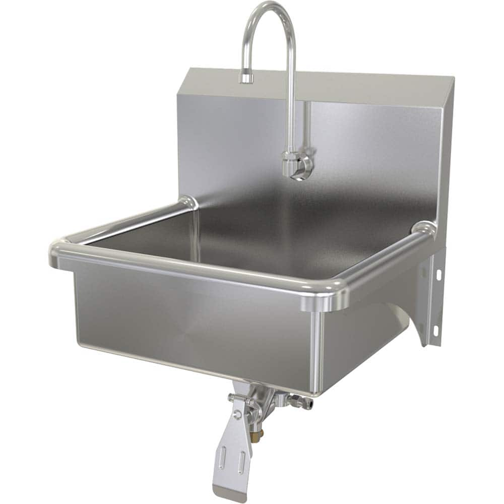 SANI-LAV - Sinks; Type: Hands-Free Wall Mounted Wash Sink ; Outside Length: 20 (Inch); Outside Width: 17-1/2 (Inch); Outside Height: 16-1/2 (Inch); Inside Length: 17 (Inch); Inside Width: 14 (Inch) - Exact Industrial Supply