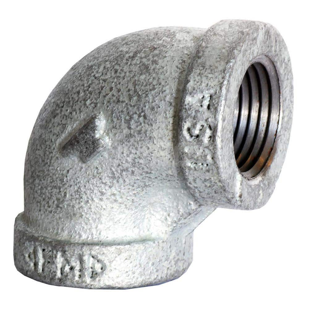 Black 90 ° Elbow: 3 x 2-1/2″, 150 psi, Threaded Malleable Iron, Galvanized Finish, Class 150