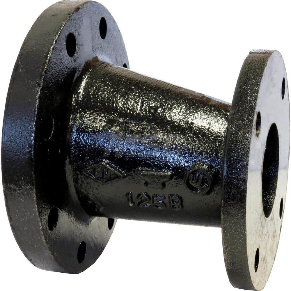 Black Eccentric Reducer: 4 x 3″, 125 psi, Threaded Cast Iron, Black Finish, Class 125