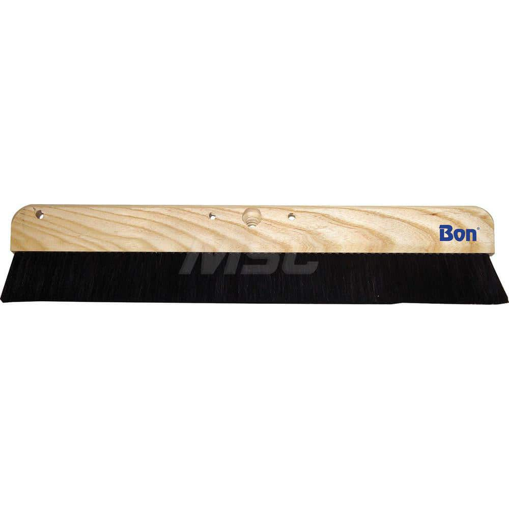 Push Broom: 48″ Wide, Horsehair Bristle 2-1/2″ Bristle Length, Wood Block, Threaded Handle Connection