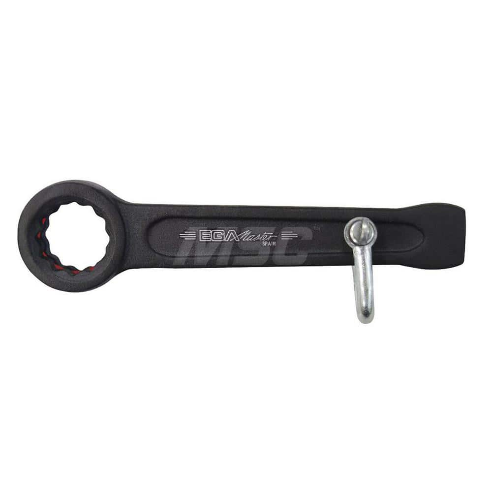 Box End Striking Wrench: 80 mm, 12 Point, Single End 270 mm OAL, Steel, Black Finish