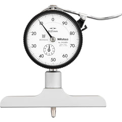 Dial Thickness Gages; Minimum Measurement (mm): 0; Maximum Measurement: 200.00; Maximum Measurement (Inch): 200.00; Maximum Measurement (mm): 200.00; Anvil Tip Shape: Flat; Operating Mechanism: Thumb Lever; Resolution: 0.010; Graduation (Decimal Inch): 0.