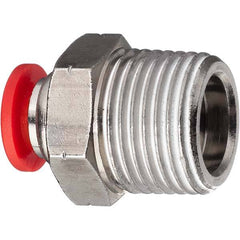 USA Sealing - Plastic Push-To-Connect Tube Fittings Type: Male Straight Tube Outside Diameter (Inch): 1/2 - Exact Industrial Supply