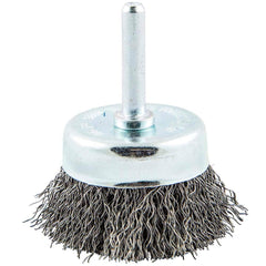 Norton - 1-3/4" Diam 1/4" Shank Carbon Steel Fill Cup Brush - Top Tool & Supply