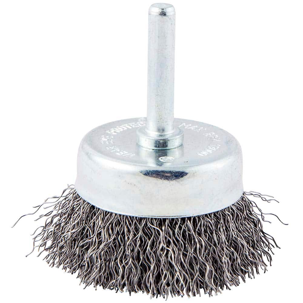 Norton - 2" Diam 1/4" Shank Carbon Steel Fill Cup Brush - Top Tool & Supply