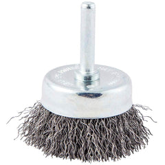 Norton - 2" Diam 1/4" Shank Carbon Steel Fill Cup Brush - Top Tool & Supply