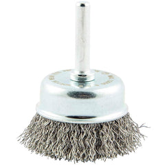 Norton - 1-3/4" Diam 1/4" Shank Carbon Steel Fill Cup Brush - Top Tool & Supply