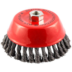 Norton - 6" Diam 5/8-11 Threaded Arbor Carbon Steel Fill Cup Brush - Top Tool & Supply